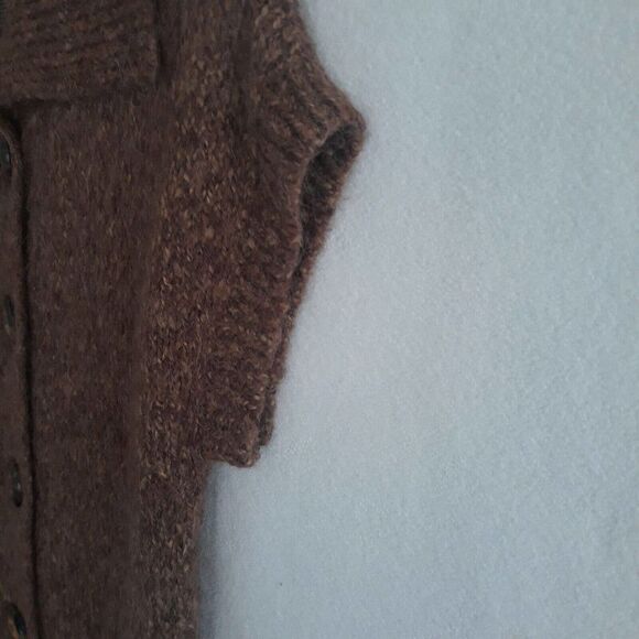 Fenn Wright Mansion Alpaca Wool Sweater Womens Med Brown Button Up Longline Shor - Picture 5 of 9
